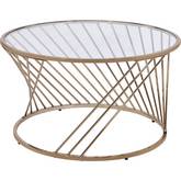 Bluelipe Coffee Table in Champagne Metal & Glass