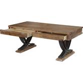 Pellio Coffee Table in Antique Oak & Black Metal