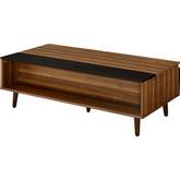 Avala Lift Top Coffee Table in Walnut & Black Finish Wood