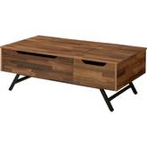Throm Coffee Table with Lift Top in Walnut Finish & Metal
