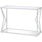 Virtue Sofa Table in Clear Glass & Chrome Finish
