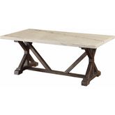 Romina Coffee Table in White Marble & Weathered Espresso