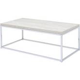 Snyder Coffee Table in Wood & Chrome