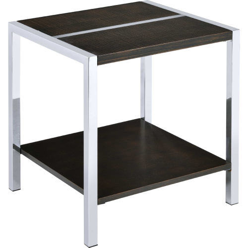 Jethro End Table Espresso & Chrome Finish