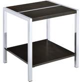 Jethro End Table Espresso & Chrome Finish