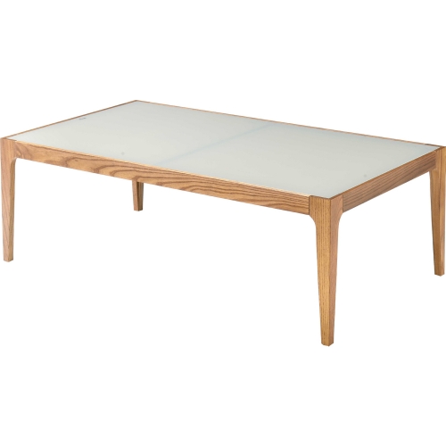 Gwynn Coffee Table in Wood & Frosted Glass