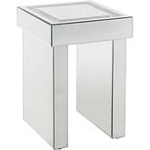 Noralie Square End Table in Mirror & Faux Diamonds