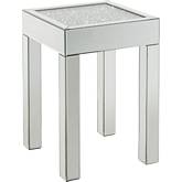 Noralie Square End Table in Mirror & Faux Diamonds