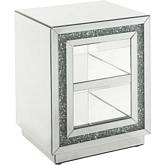 Noralie End Table in Mirror & Faux Diamonds