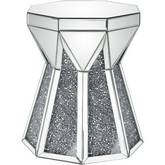 Noralie End Table in Mirror & Faux Diamonds (Set of 2)