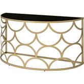 Altus Console Table in Tempered Glass & Gold Metal