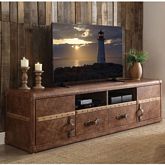 Aberdeen 79" TV Stand in Retro Brown Top Grain Leather