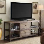 Gorden 60" TV Stand in Weathered Oak & Antique Silver