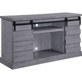 Amrita 59" TV Stand with Fireplace in Gray Oak Finish Wood