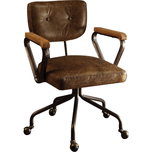Hallie Executive Office Chair in Vintage Whiskey Top Grain Leather