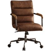 Harith Executive Office Chair in Retro Brown Top Grain Leather