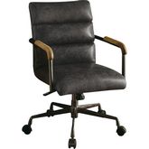 Harith Executive Office Chair in Antique Ebony Top Grain Leather