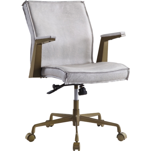 Attica Executive Office Chair in Vintage White Top Grain Leather
