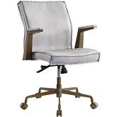 Attica Executive Office Chair in Vintage White Top Grain Leather