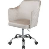 Cosgair Office Chair in Champagne Velvet & Chrome