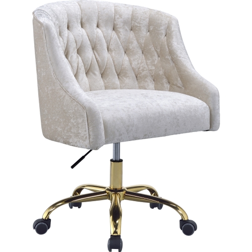 Levian Office Chair in Vintage Cream Velvet & Gold Metal