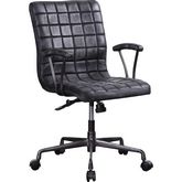 Barack Office Chair in Vintage Black Top Grain Leather & Aluminum