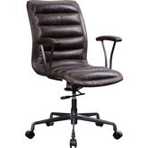 Zooey Office Chair in Distressed Chocolate Top Grain Leather