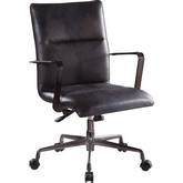 Indra Office Chair in Onyx Black Top Grain Leather