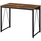 Zaidin Writing Desk in Weathered Oak & Black Finish