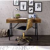 Jalia Desk in Rustic Oak Wood & Black Metal