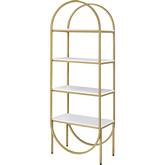 Lightmane Bookcase in High Gloss White & Gold