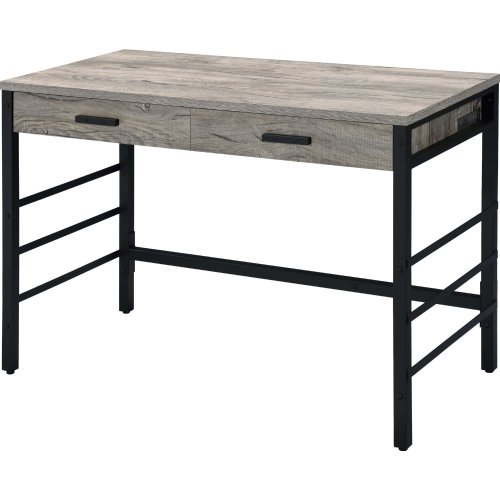 Disho Writing Desk with USB Port in Weathered Oak & Black Finish