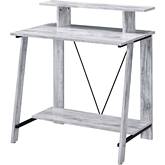 Nypho Writing Desk in Antique White & Black Finish