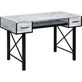 Settea Computer Desk in Antique White & Black Finish