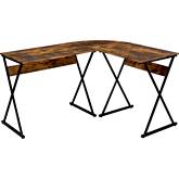 Zafiri Writing Desk in Weathered Oak & Black Finish