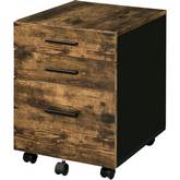 Abner File Cabinet in Weathered Oak Wood