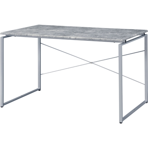 Jurgen Desk in Faux Concrete & Silver