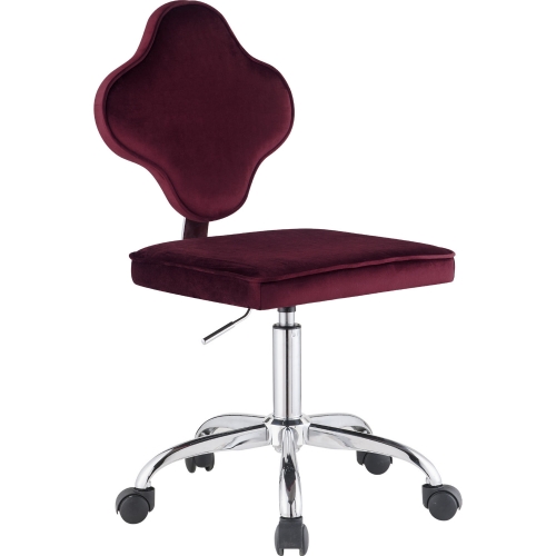 Clover Office Chair in Red Velvet