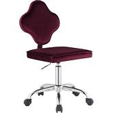 Clover Office Chair in Red Velvet