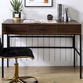 Verster Writing Desk with USB in Oak & Black Finish