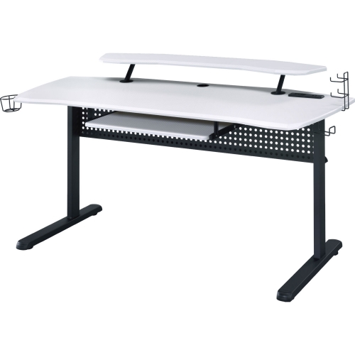 Vildre Gaming Table with USB Port in Black & White Finish
