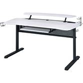 Vildre Gaming Table with USB Port in Black & White Finish