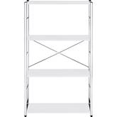 Tennos Bookcase in White & Chrome