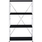 Tennos Bookcase in Black & Chrome