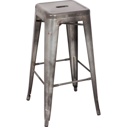 Kiara Bar Stool in Antique Silver (Set of 2)