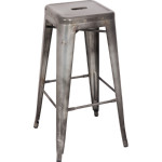 Kiara Bar Stool in Antique Silver (Set of 2)