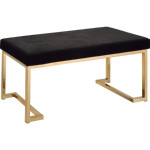 Boice Bench in Black Fabric & Champagne