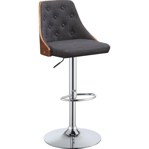 Camila Adjustable Swivel Stool in Linen & Walnut
