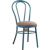 Jakia Dining Chair in Fabric & Teal Metal (Set of 2)