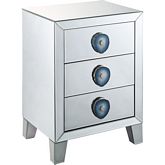 Filip Nightstand in Mirror & Faux Agate
